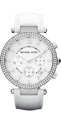 Michael Kors Parker Lady Damenuhr Chronograph silber weiß MK2277