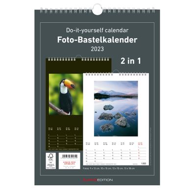 AlphaEdition 103651 Foto-Bastelkalender Do-it Yourself - 21 x 29,7 cm, 2 in 1, schwar