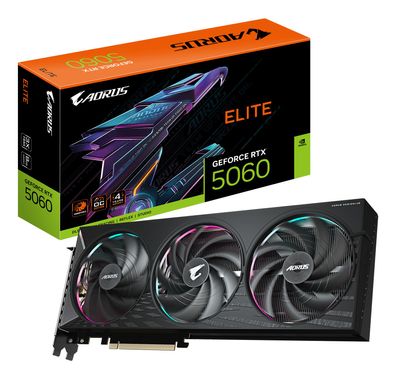 Gigabyte AORUS GeForce RTX 5060 ELITE 8G Grafikkarte - 8GB GDDR7, 128bit, PCI-E... ->