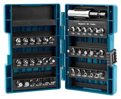 Makita - Schraubenziehersatz - 37 Stücke - torx, phillips, pozidriv, hex, slot, aufbr
