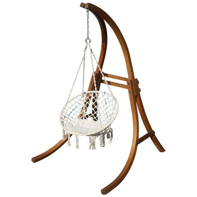 Hängesesselgestell Hängesessel Holz Modell CAT-CRUZ komplett + Stoffsessel