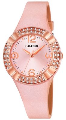 Calypso K5659 Damenuhr analog Quarz mit Polyurethan-Armband