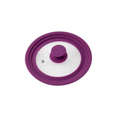bremermann Universal-Glasdeckel mit Silikonrand, 16/18/20 cm, lila, klein