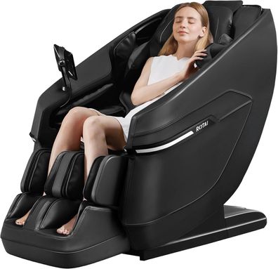 ROTAI 3D Massagesessel mit Lendenwirbelheizung, Fußrollen und Bluetooth-Konnektivität