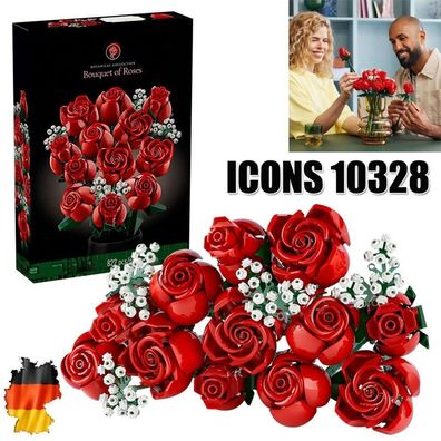 822 Stuck Blumen Bausteine Set Blumenstraub Bauspielzeug Valentinstag Geschenk