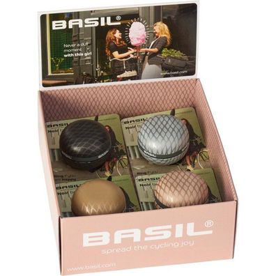 Display mit 4 Basil Noir Bell Fahrradklingeln