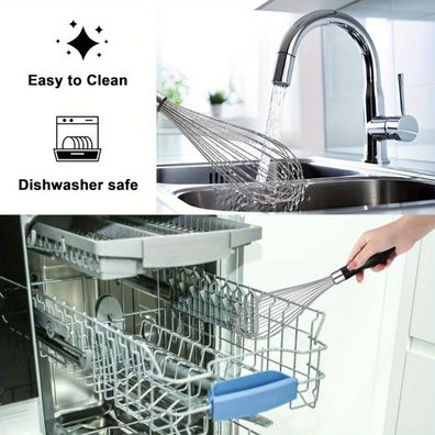 Baking Specific Egg Beater - Durable Stainless Steel Whisk with Comfort Grip Silicon