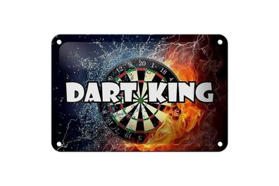 Blechschild Darts Dart King, 3 versch Größen, Spruch Hobby