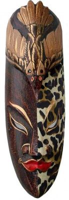 Maske Batik 50 cm, Holz-Maske aus Bali, Wandmaske