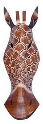 Maske Giraffe 50 cm, Holz-Maske aus Bali, Wandmaske