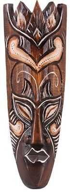 Maske bemalt 30 cm, Holz-Maske aus Bali, Wandmaske, Dekoration aus Afrika