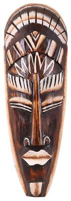 Maske bemalt 30 cm, Holz-Maske aus Bali, Wandmaske, Dekoration aus Afrika