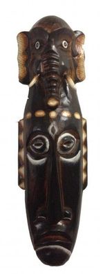 Maske Elefant aus Holz, Größe 50 cm, Holz-Maske aus Bali, Wandmaske