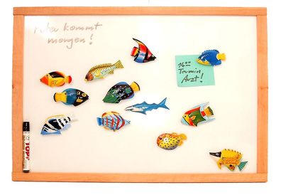 Whiteboard, Note-Board schutzlackiert & magnetisch im Rahmen aus Buche 50 x 60cm
