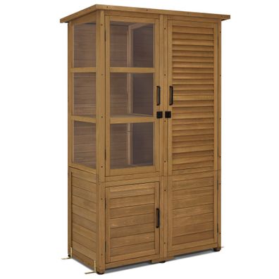M MCombo Gartenschrank Gartenhaus Holz, 55×110×175 cm, 0130D (Natur)