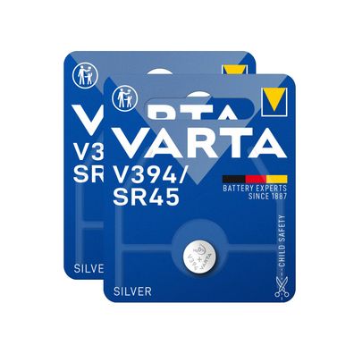 2x 1er Blister Varta V394 / SR936SW Watch 394 SR45 V 394 Batterien Knopfzellen