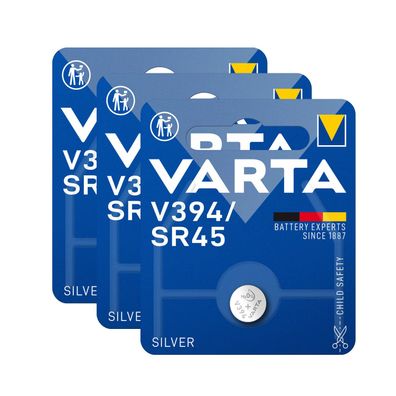3x 1er Blister Varta V394 / SR936SW Watch 394 SR45 V 394 Batterien Knopfzellen