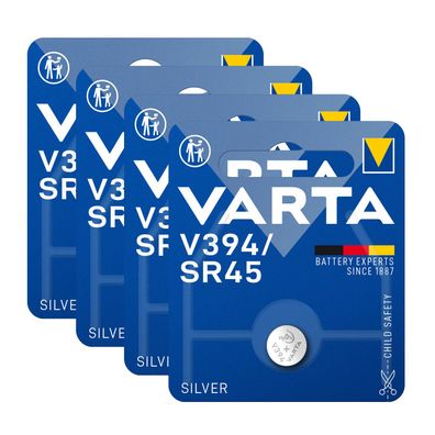 4x 1er Blister Varta V394 / SR936SW Watch 394 SR45 V 394 Batterien Knopfzellen