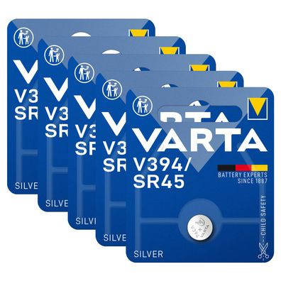 5x 1er Blister Varta V394 / SR936SW Watch 394 SR45 V 394 Batterien Knopfzellen