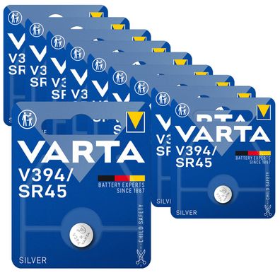 10x 1er Blister Varta V394 / SR936SW Watch 394 SR45 V 394 Batterien Knopfzellen