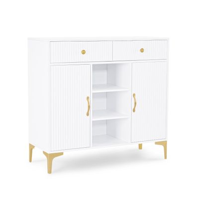 BarberPub Sideboard mit 2 Schubladen & 2 Türen Weiß 6647