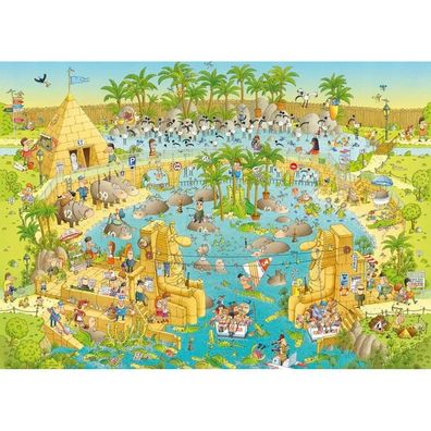 1000 Teile Puzzle - Marino Degano: Funky Zoo, Lebensraum des Nils