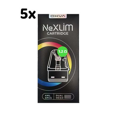 OXVA NeXLIM Cartridge / Leer-Pod, 1,2 Ohm, 5 Packungen mit je 3 Stück à 4ml Tank