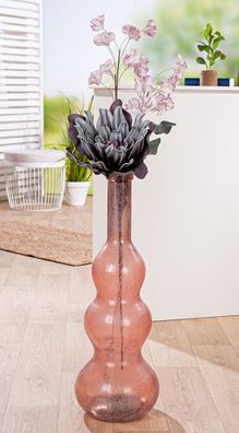 Gilde Vase, bauchig, "Balleros", Glas, rosa, VE 1, H. 75 cm, D. 26,5 cm Höhe: