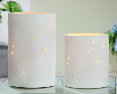 Gilde Lampe "Pusteblume" Porzellan weiß 32317