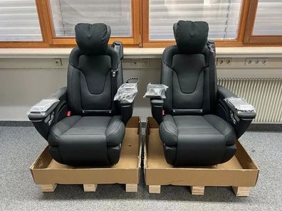 2 X Original Mercedes Benz W447/W448 V-Klasse LUXUS-SITZ NAPPA-LEDER Schwarz