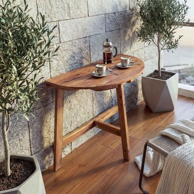 Klapptisch HWC-L19, Gartentisch Balkontisch, Akazie Holz FSC®-zertifiziert 71x70x34