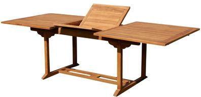 ECHT TEAK Ausziehtisch Holztisch Gartentisch Tisch 240x100cm Holz JAV-TOBAGO