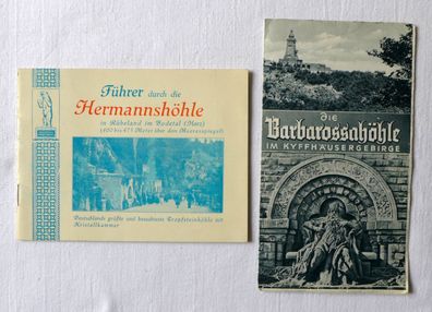 DDR Hermannshöhle Barbarossahöhle Prospekt Faltblatt Reiseführer