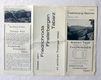 Das Inselsberg Gebiet Prospekt Faltblatt Reiseführer