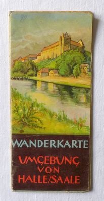 DDR Umgebung von Halle Saale Wanderkarte Prospekt Reiseführer