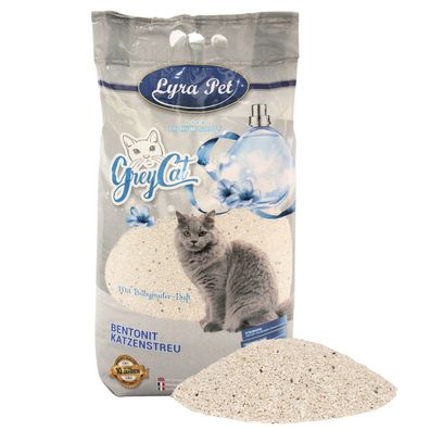 2 x 15 Liter Lyra Pet® GreyCat® Katzenstreu Bentonit mit Aktivkohle