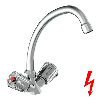 Nostalgie Wasserhahn Acryl-Griffe Zweigriffmischer für drucklose Untertischgeräte