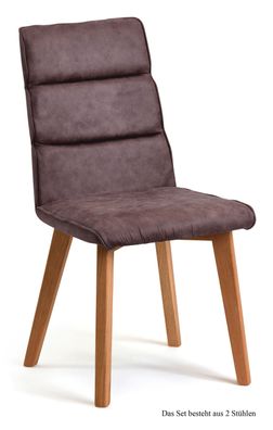 Esszimmerstuhl (2er-Set) Darell 47x92x60 Eiche geölt/Braun