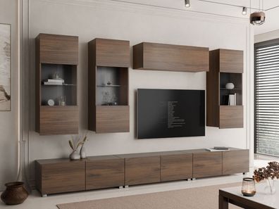 Wohnzimmer-Set Calabrini XI Wohnwand Wohnzimmer Anbauwand Modern Kollektion