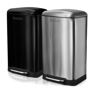 KARAT Mülleimer Cubo | Edelstahl | Treteimer mit Absenkautomatik