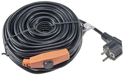 Heizkabel mit Temperaturfühler, 12m 192Watt, Frostschutz für Wasserleitungen