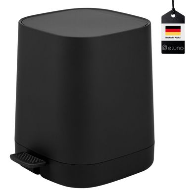 eluno Kosmetikeimer VALONA, Treteimer 4,5 Liter Liter aus Kunststoff in Schwarz