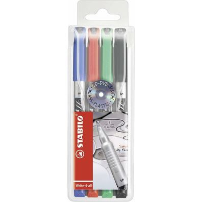 4 Stabilo Write-4-all Permanentmarker farbsortiert 0,4 cm