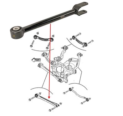 Querlenker hinten unten links Dodge Challenger Bj:08-23, Charger Bj:06-23, Magnum