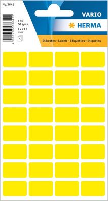 HERMA 3641 Vielzweck-Etiketten, 160 Stück, 12 x 18 mm, 32 pro Bogen, selbstklebend, H