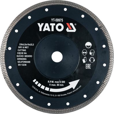 Disque de coupe diamanté 230x22,2mm pour céramique