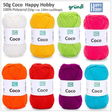 50g Coco Happy Hobby Wolle Stricken Häkeln Kinder Baby