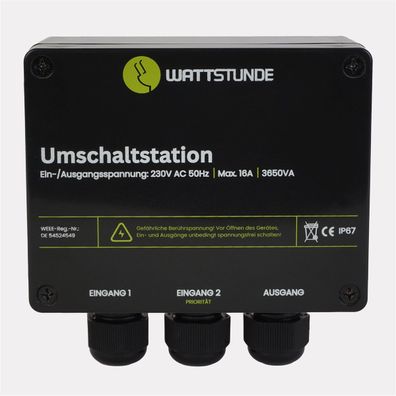 WATTSTUNDE® WS16ANVS Netzvorrangschaltung 16A Umschaltstation