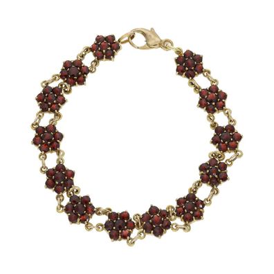 Armband Gold 333 Blumen mit Granat 25324761, wie neu, Second Hand, getragen