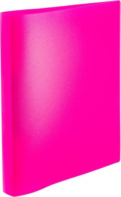 HERMA 19712 Ringbuch A4 Neon Pink Rosa Transluzent, schmal, 2 Ringe, 25 mm breit, Ri